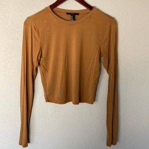 Forever 21 nude long sleeve crop top
